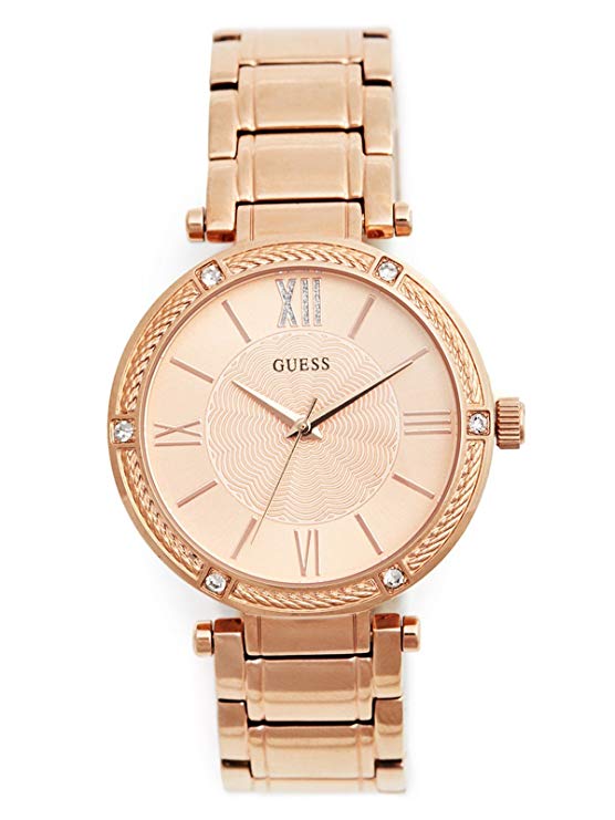 GUESS Factory Women's Rose Gold-Tone Analog Watch, NS