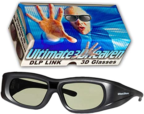 Ultra-Clear HD 144 Hz DLP Link 3D Active Rechargeable Shutter Glasses for All 3D DLP Projectors - BenQ, Optoma, Dell, Mitsubishi, Samsung, Acer, Vivitek, NEC, Sharp, ViewSonic & Endless Others!