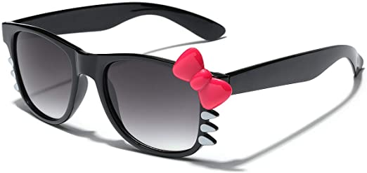 Hello Kitty Women Girls Fashion Sunglasses with Bow Tie and Whiskers