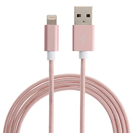 [Apple MFi Certified] CableCreation Rose Gold Lightning to USB Data Sync Cable for iPhone 6S iPhone 6,iPhone 5/5S/5C, Metal Plug & Cotton Jacket, L=4ft/1.2m