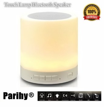 Night Light Parihy Night Light with Bluetooth Speaker 3 Light Modes StudyingRelaxationBedtime Touch-Sensitive Control Panel 1800mAh Battery for 10 Hours Music Playing and Lighting Lamp  Suport TF Card Night Light for Kids WhiteGray