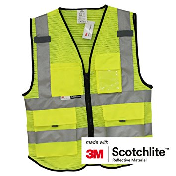 Salzmann 3M Safety Vest made with 3M Scotchlite with Multi Pocket, ANSI/ISEA107 class 2