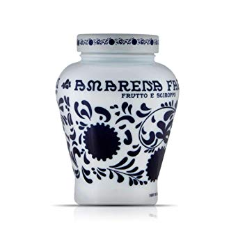 Fabbri Amarena Cherries from Italy Candied in Rich Amarena Syrup - Italian Specialty Stemless Stoned Dark Black Wild Cherries for Sweet and Savory Dishes, Cheeses, Desserts, and Cocktails, 21oz