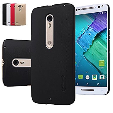 Moto X Style/X Pure Edition Case(XT1570)-Nillkin Frosted Shield Matte Plastic Slim Case Cover Shell(With Screen Protector)(Frosted)(Black)