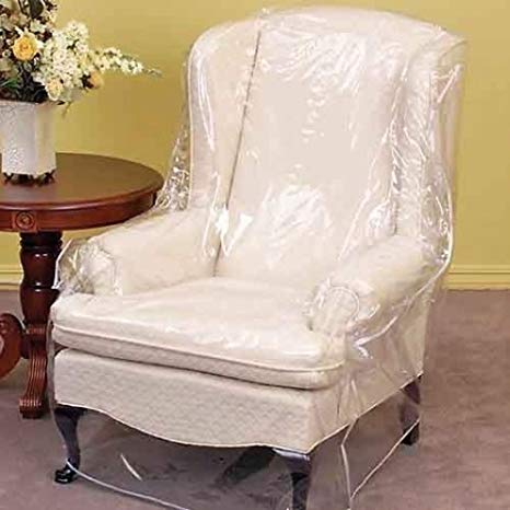 Clear Vinyl Furniture Protector - Chair/Recliner Cover - 36" W x 40" D x 42" H Rear, 25" H Front