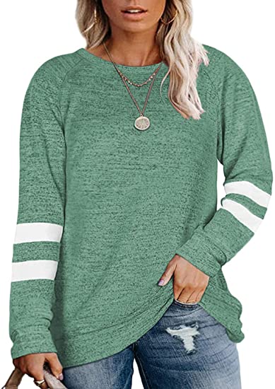 DOLNINE Plus Size Sweatshirts for Women Long Sleeve Oversized Tunic Tops