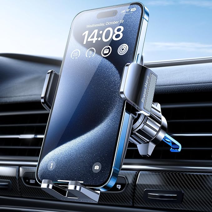 LISEN 2023 Wider Clamp & Metal Hook Phone Holder Car Vent [Thick Cases Friendly] Car Phone Holder Mount Automobile Hands Free Cradle Air Vent Car Accessories car Essentials for iPhone Smartphone