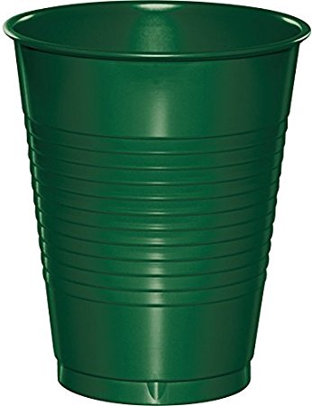 Creative Converting 28312481 20 Count Touch of Color Plastic Cups, 16 oz, Hunter Green