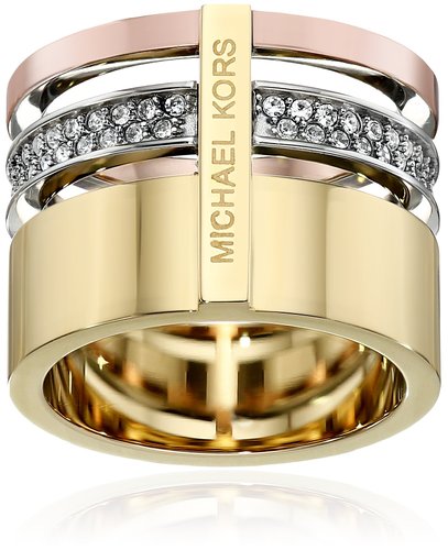 Michael Kors Tri Tone Barrel Ring