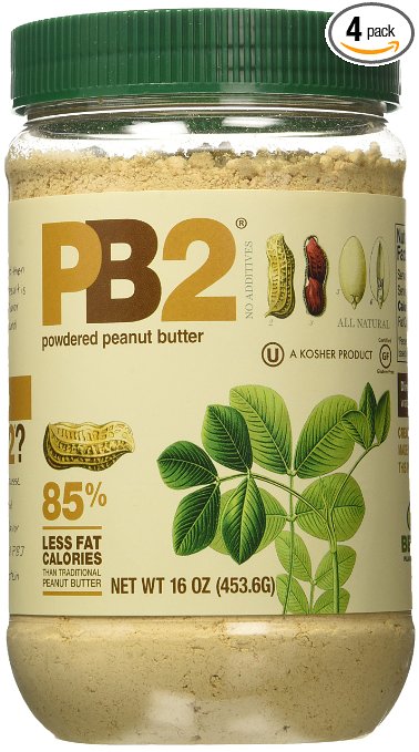 PB2 - Bell Plantation Peanut Butter, 1 lb Jar 16oz (4-pack)