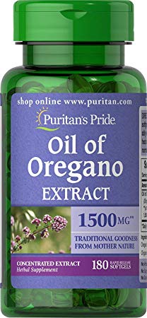 Puritan's Pride Oil of Oregano Extract 1500 mg Rapid Release Softgels 180 Count (2 Pack) (2)