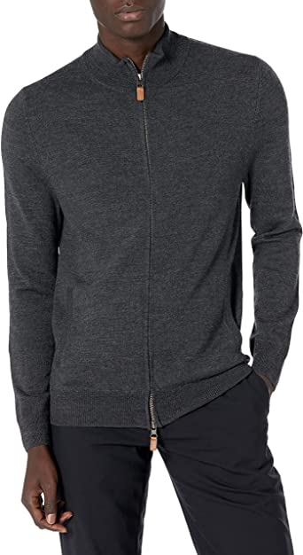 Buttoned Down Men's Italian Merino Wool Full-Zip Sweater