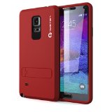 Note 4 Case Ghostek Bullet Series for Samsung Galaxy Note 4 Slim Premium Protective Armor Hybrid Impact Fitted Smooth Hard Soft Cover Carrying Case  Screen Protector  Kickstand  Ultra Fit  Lifetime Warranty Exchange Red