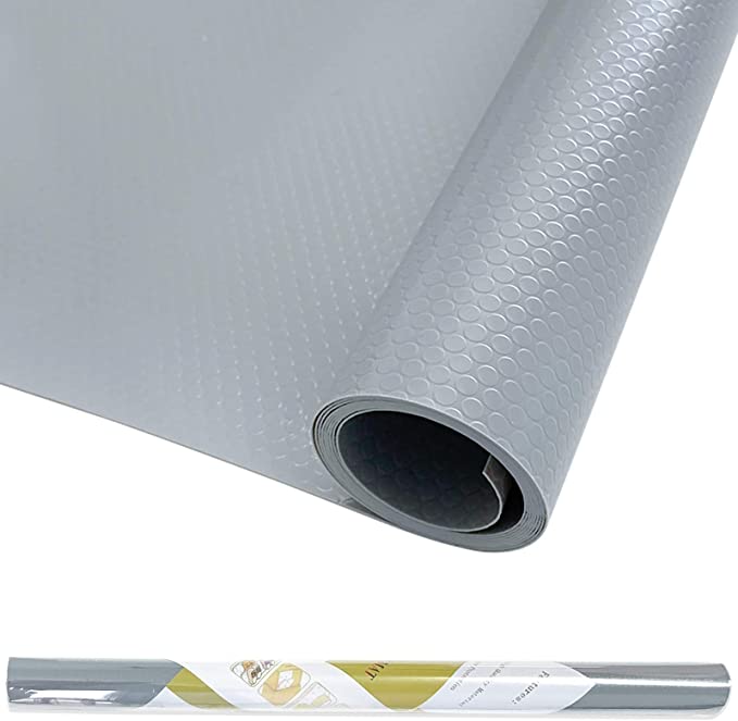 ATACAT Premium EVA Shelf Liner - Can Be Cut Cupboard Shelf Liner Drawer Liner - Non-Slip Refrigerator Mats Shelf Liners - Waterproof Placemats for Home Kitchen (Grey - 59" x 17.7")