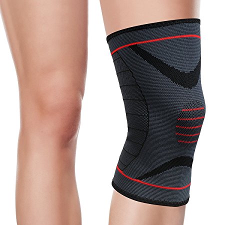 OMorc Knee Compression Sleeve Knee Brace for Running, Hiking, Basketball, Sports, Protects Patella, Improves Circulation, Joint Pain Relief, Arthritis and Injury Recovery (Single Wrap)