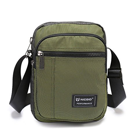 Nicgid Small Messenger Bag Shoulder Bag Crossbody iPad Travel School Work Bag Purse Organizer for Men Women