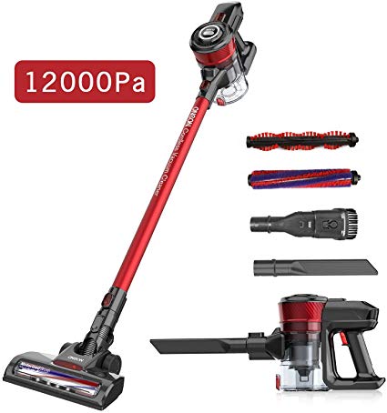 ONSON Cordless Vacuum Cleaner, 2 in 1 Handheld Lightweight Stick Vacuum, 12000Pa Powerful Suction with Rechargeable Li-Ion Battery and Power Brush For Carpet Floor Pet Hair