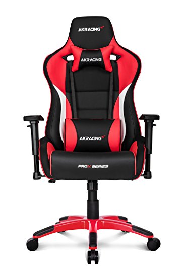 AKRacing Pro-X Luxury XL Gaming Chair with High Backrest, Recliner, Swivel, Tilt, Rocker and Seat Height Adjustment Mechanisms with 5/10 warranty Red