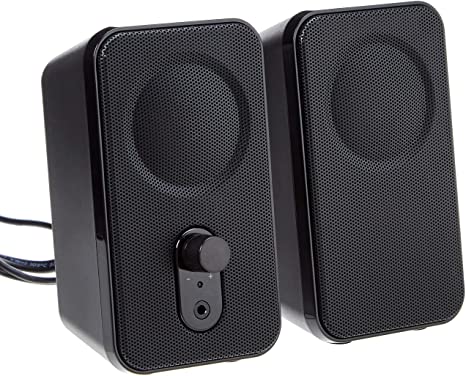 AmazonBasics Computer Speakers for Desktop or Laptop PC | AC-Powered (US Version)