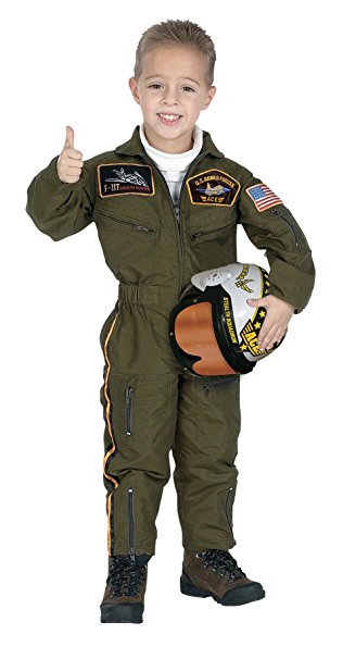 Jr. Armed Forces Pilot Suit with Helmet Costume