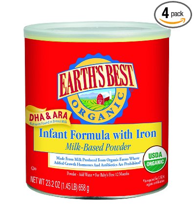 Earths Best Organic Infant Formula with Iron 232 Ounce Pack of 4