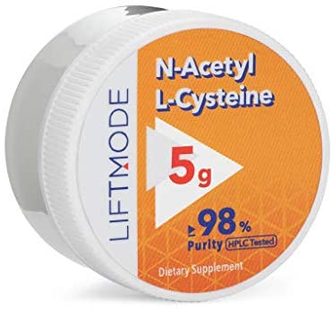 LiftMode NAC (N-Acetyl L-Cysteine) Powder Supplement - Powerful Antioxidant, Boosts Mood, Liver & Kidney Health | Vegetarian, Vegan, Non-GMO, Gluten Free - 5 Grams (8 Servings)
