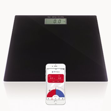 Tikteck Bluetooth Smart Scale BMI Calculate with Auto Step-On Technology Bathroom Weight 180Kg396LB FREE App for iPhone and Android Devices Tracking