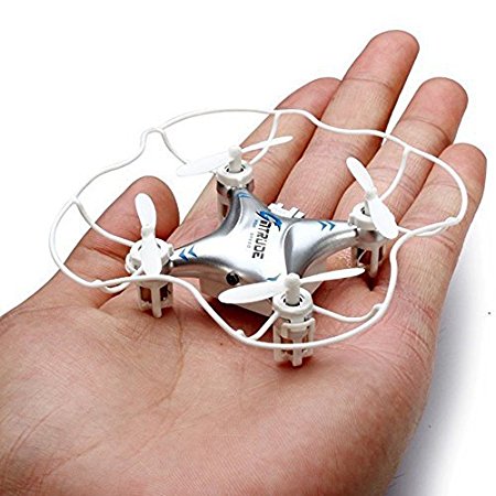 GPTOYS F8 RC Nano Quadcopter Mini Drone Toy 2.4G 4CH 6-Axis Gyro with 3D 360 Degree Rotating for Children Kids Beginners - Silver with Protective Cover