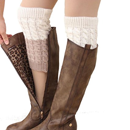 FAYBOX Women's Short Leg Warmer Crochet Boot Cover