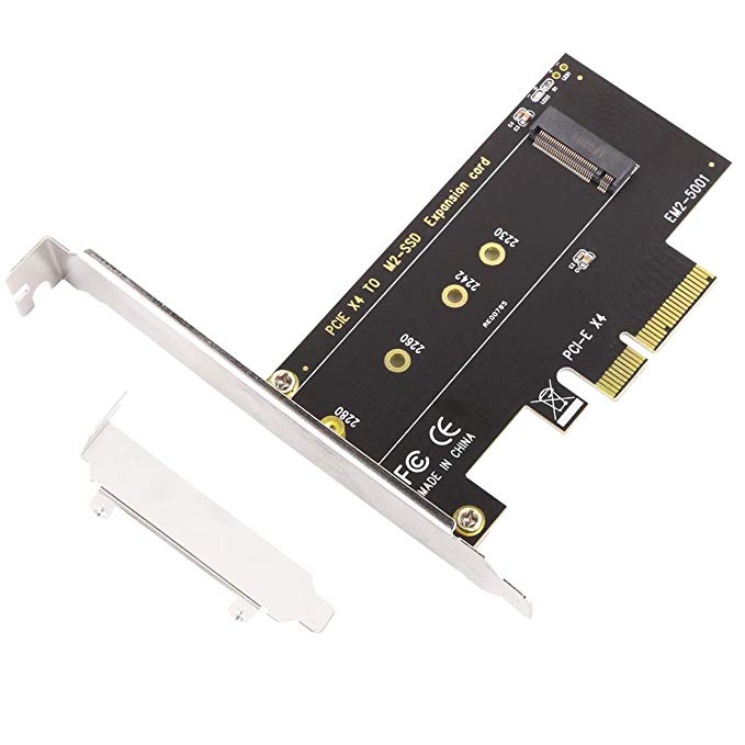 Ubit PCI-E Riser PCIe M.2 PCIe SSD to PCIe Express 3.0 x4 Adapter Card, 5001 Expansion Card Supports M2 NGFF PCI-e 3.0, 2.0 or 1.0, NVMe or AHCI, M-Key, 2280, 2260, 2242, 2230 Solid State Drives