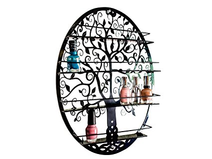 Nail Polish Holder from SoCal Buttercup - Essential Oils Display Rack - Tree Silhouette Round Metal Salon Wall Art Display