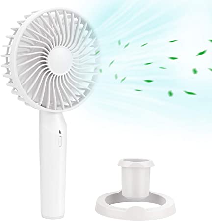 MoKo Portable Handheld Fan, Mini Cooling Fan USB Rechargeable, 3 Speeds Adjustable Personal Fan with Aroma Diffusing Design for Home Sports Office Outdoor Travel - White