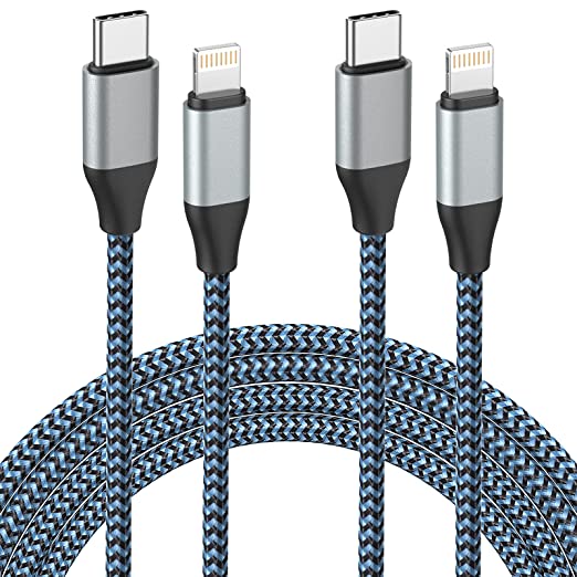 USB C to Lightning Cable, MFi Certified 2 Pack 6FT 20W Fast Charging Syncing Cord Nylon Braided Compatible with iPhone 13/13 Pro Max/13 Mini/13 Pro/ 12/12Pro/12ProMax/11/11Pro/11Pro MAX/XS/XS