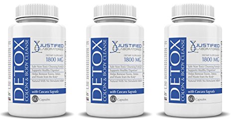 Colon Detox Total Body Cleanse – Flush Excess Waste and Toxins - Promotes Healthy Digestion and Weight Loss 60 Capsules, 3 pack