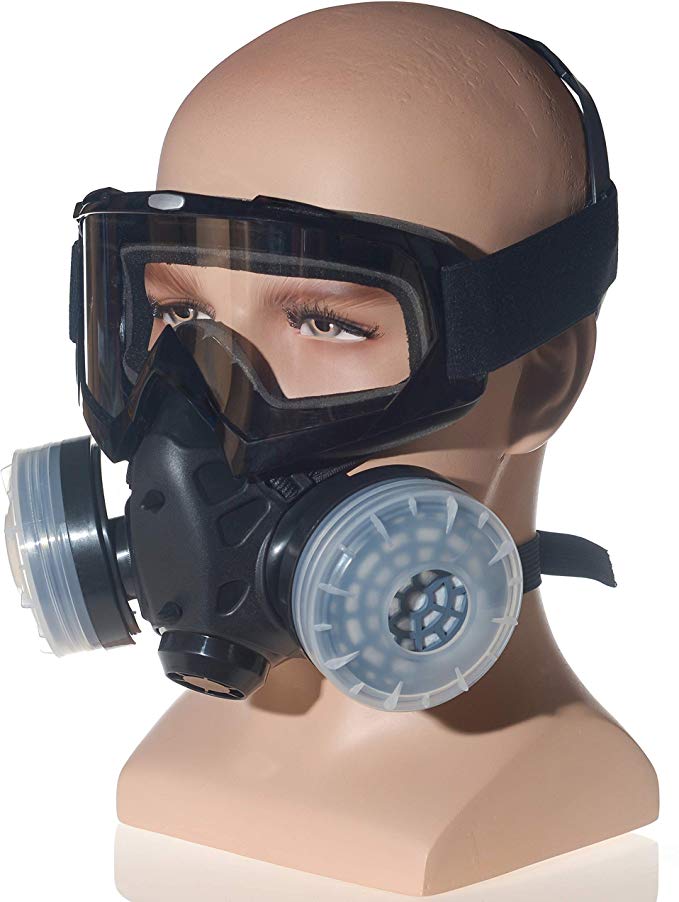 HXMY Anti-Dust Paint Respirator Reusable Face Mask Goggles Set