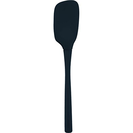 Tovolo Flex-Core All Silicone Spatula, Tapered Edge, Ergonomic Handle, Heat Resistant, Charcoal