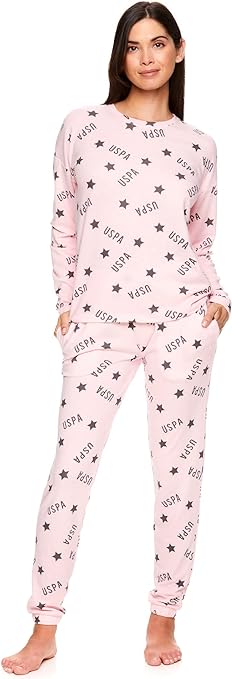 U.S. Polo Assn. Womens Christmas Pajama Set - Holiday Pajamas for Women - Christmas Pajamas for Women - Womens PJ Set