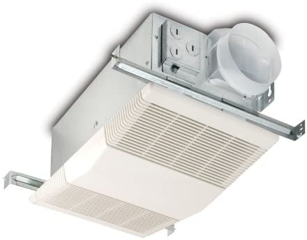 Broan-Nutone 605RP Exhaust Fan and Heater Combo, White Ventilation Fan and Heater for Bathroom, 1300-Watts, 4.0 Sones, 70 CFM