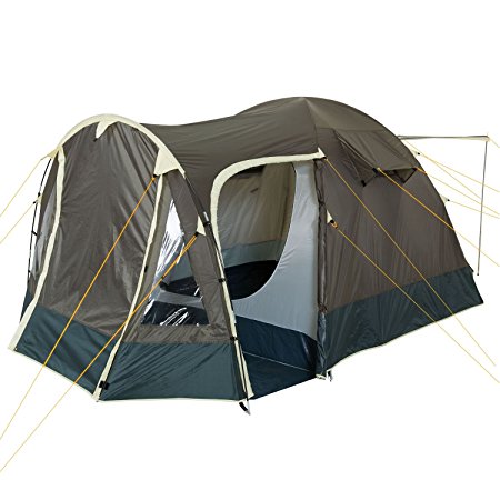 CampFeuer - Igloo/Dome-Tent with Porch, 3-4 Persons, khaki / dark green