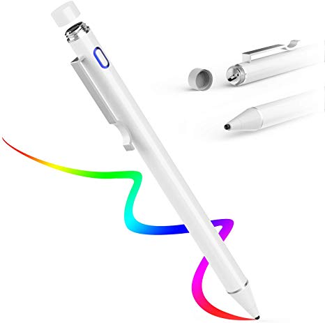 AWAVO Capacitive Stylus Pen for Apple Pencil Touch Screens, Rechargeable Styli with 1.6mm Fine Plastic Nib, Compatible with Apple iPad Pro/iPad 2018/iPhone/Samsung IOS & Android Tablet
