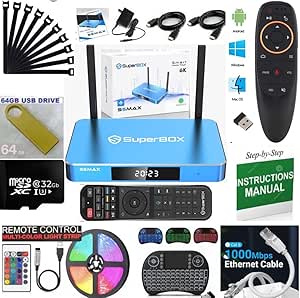 Bundle Box S 5 M A X, 2024 Pack,1 Voice,1 Full Keyboard Remote, 2 HDMI, Tf Card, Memory Stick, LED Light Strip (Easy Detailed Install Instructions by Seller, Phone Support Included