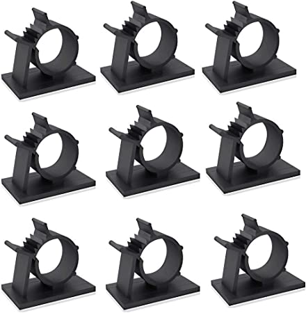 50 Pcs Black Clips Viaky Self Adhesive Backed Nylon Wire Adjustable Cable Clips Adhesive Cable Management Drop Wire Holder(50pcs-b)