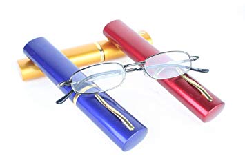 Fiore® 3 Pack Reading Glasses w/ Aluminum Pocket Tube Clip Case 1.00-4.00 (1.50)
