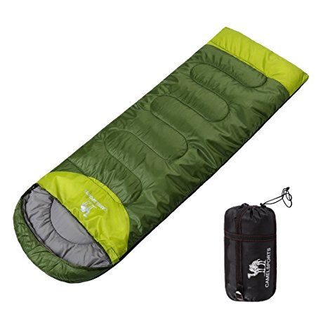 Camping Sleeping Bag- Envelope Lightweight Portable Waterproof Camel women/men’s sleeping bag Perfect For Hiking Backpacking Traveling and Other Outdoor Activities