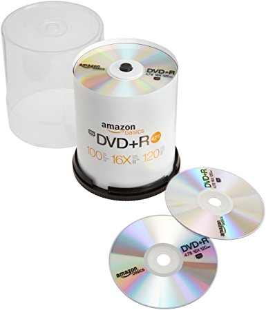 AmazonBasics 4.7 GB 16x DVD R - 100 Pack Spindle