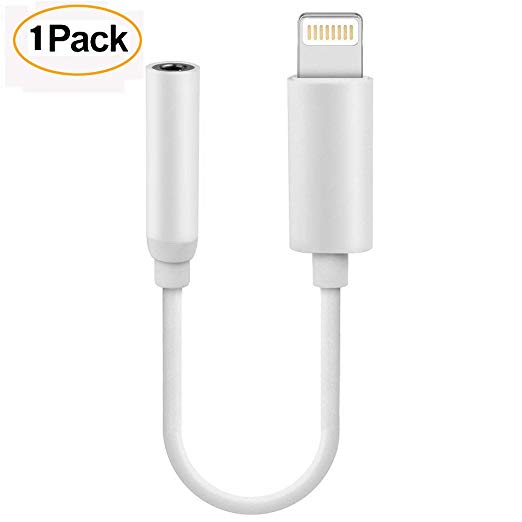 iPhone Headphone Adapter, DeFitch Compatible with iPhone X/Xs/Xs Max/XR/8/8Plus/7/7Plus Adapter Headphone Jack, to 3.5 mm iPhone Headphone Adapter Jack Compatible with iOS 11/12