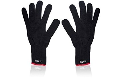HSI PROFESSIONAL Heat Resistant Glove for Curling and flat iron. Black and red (2)
