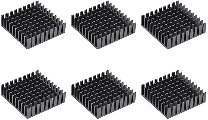 uxcell 10x35x35mm Black Aluminum Heatsink Thermal Adhesive Pad Cooler for Cooling 3D Printers 6Pcs