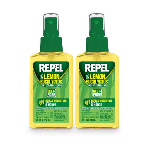 REPEL HG-24109 Lemon Eucalyptus Natural Insect Repellent with 4 oz Pump Spray, Twin Pack