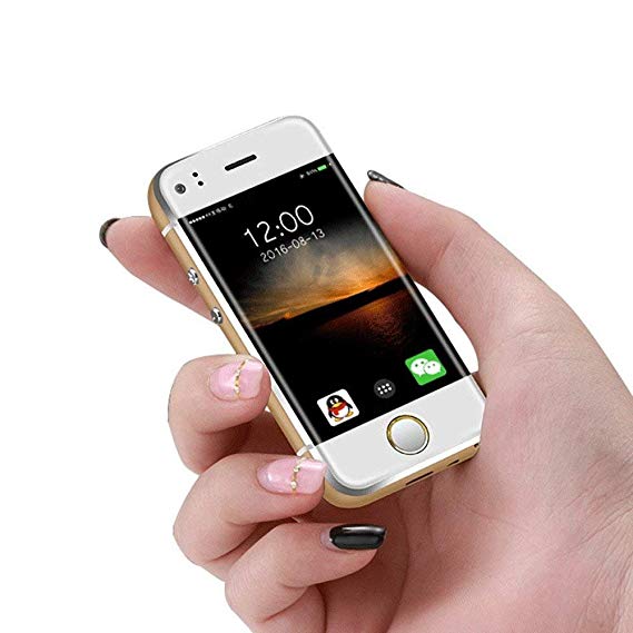 Mini Cell Phone SOYES Smartphone Android mobile phone Mtk6572 CPU Wifi 2.45 Inch Capacitive Screen Dual SIM Children's Phone Gift(gold)